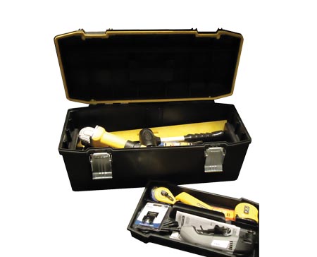 Caja de herramientas Flex-Lag® con herramientas eléctricas
